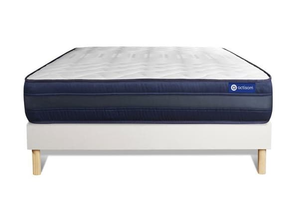 Sängset Mattress Sängram 135x190 cm - Actilatex Tech - Vit Sängram Set