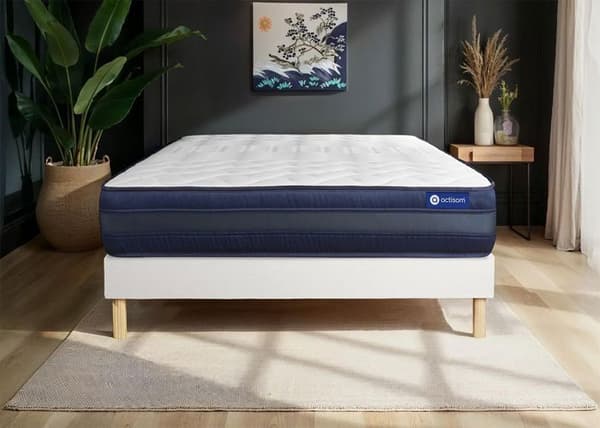 Sängset Mattress Sängram 135x190 cm - Actilatex Tech - Vit Sängram Set