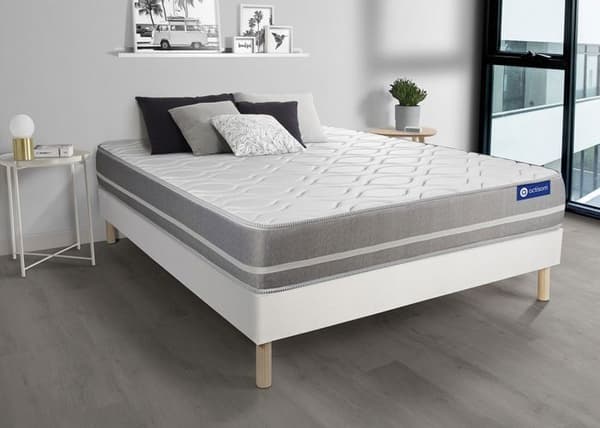 Ensemble Madrassängsäng 160x195 cm - Actilatex Touch - Sängram Kit Vit