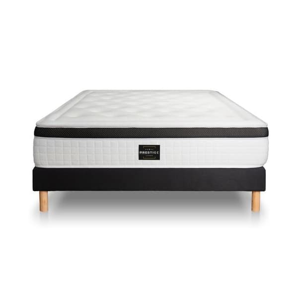 Ensemble Privilège 200 x 200 cm sänggavel Kit Svart - PRESTIGE LITERIE - Skum - Fast - Svart