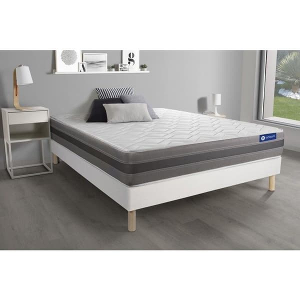 Sängset madrass 160x200 Actimemo relax Minnesskum - 24 cm - Medium-fast - sängram vit