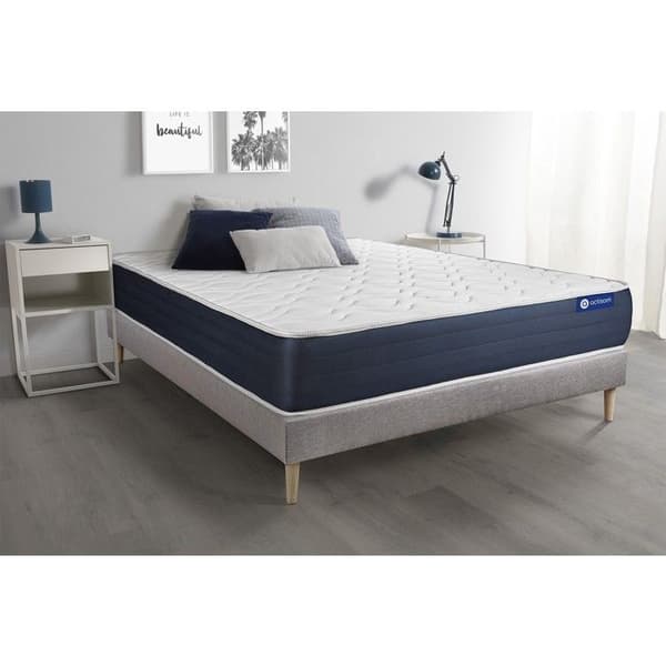 Sängset madrass 140x190 Actilatex sleep - 22 cm - Balanserad - sängram kit grå