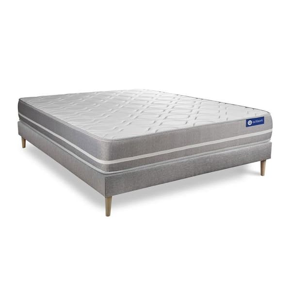 Sänggavel och madrass 180x200 Actimemo touch - 20 cm - Balanserad - sänggavel kit grå