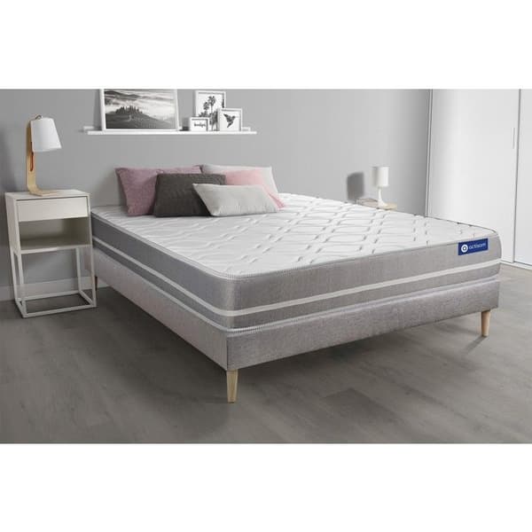 Sänggavel och madrass 180x200 Actimemo touch - 20 cm - Balanserad - sänggavel kit grå