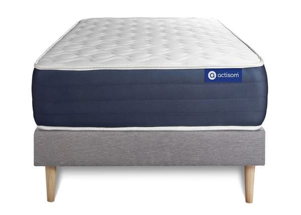 Ensemble madrass Memory foam ACTIMEMO SLEEP 80x190 5 zoner med komfort + sengeramme KIT grå 80 x 190 cm Grå