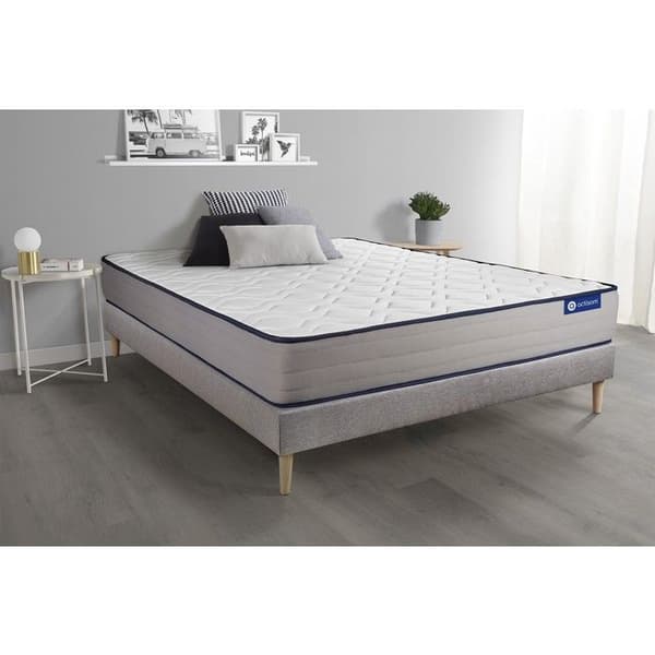 Sängpaket minnesskum ACTIMEMO FORM 120x200 cm 5 komfortzoner + sängbotten KIT grå 120 x 200 cm Grå