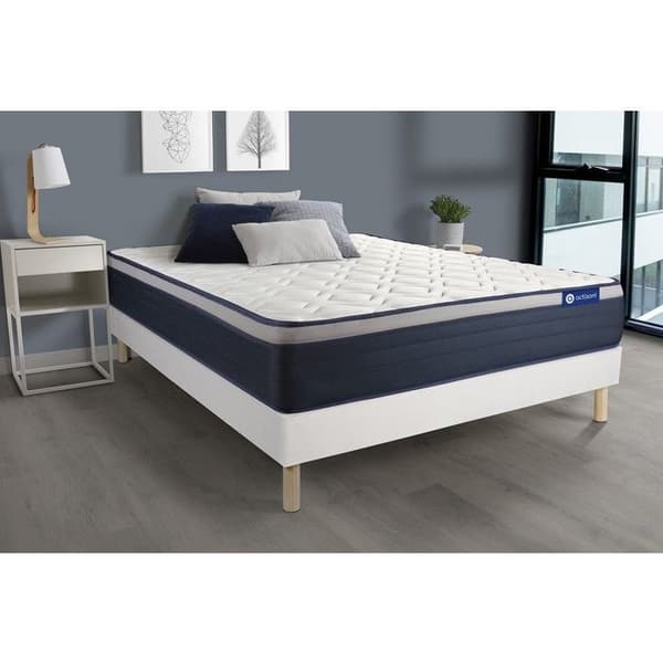 Ensemble madrassfjädrar + Minne ACTIFLEX MAX 80x200 cm Maxi tjocklek 7 zoner med 80 x 200 cm Vit