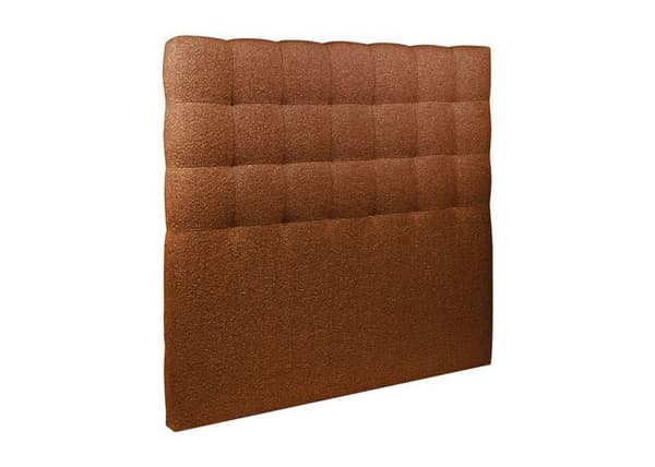 Säng 160x200cm - TERRACOTTA - Klädd huvudgavel - Massivt trä - Samtida stil - Sängbotten ingår