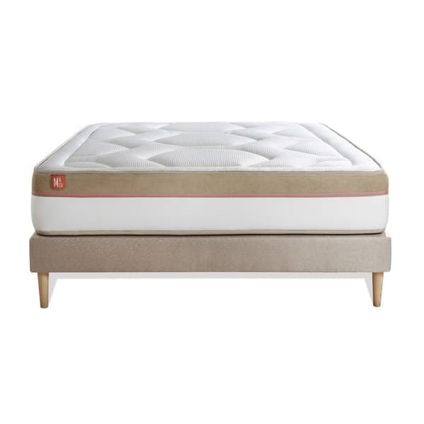 Ensemble LE COSY 140x200cm Minnesskum 7 komfortzoner - Tjocklek 30cm + sängbotten kit Beige