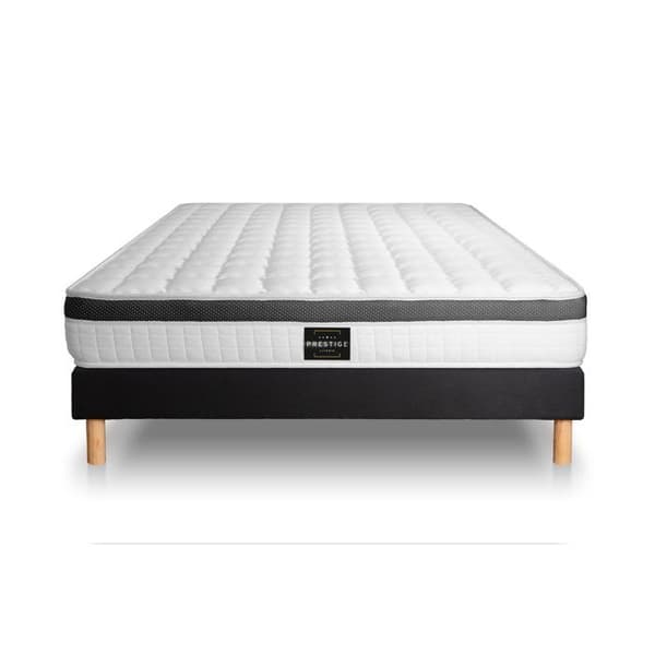 Ensemble Supérieur - PRESTIGE LITERIE - 180 x 200 cm - Skum - Fast - Svart