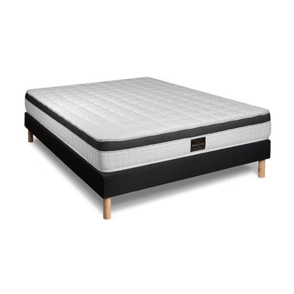 Ensemble Supérieur - PRESTIGE LITERIE - 180 x 200 cm - Skum - Fast - Svart