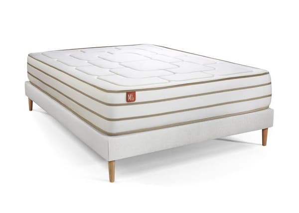 Ensemble LE DOUILLET 200x200cm Minnesfoam BioVisco - Maxi tjocklek 26cm + sänggavel kit Vit
