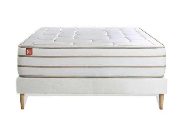Ensemble LE DOUILLET 200x200cm Minnesfoam BioVisco - Maxi tjocklek 26cm + sänggavel kit Vit