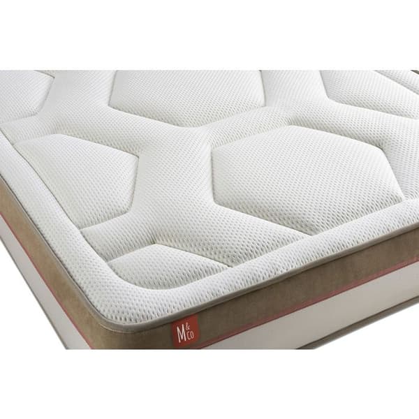 Ensemble LE COSY 90x190cm Minnesskum 7 komfortzoner - Tjocklek 30cm + sängram kit Vit
