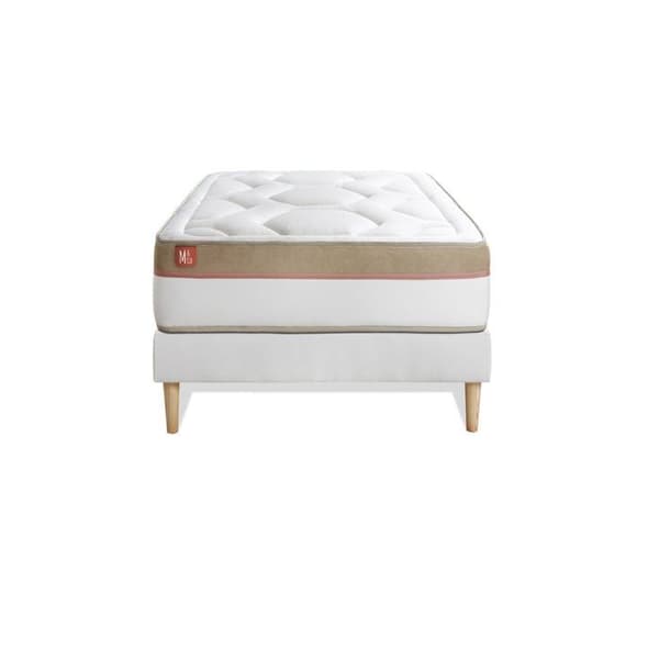 Ensemble LE COSY 90x190cm Minnesskum 7 komfortzoner - Tjocklek 30cm + sängram kit Vit