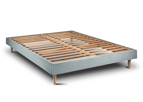 Säng 150x190cm med sänggavel av sammetslinjer och sängram - Massivt trä - Skandinavisk och modern stil