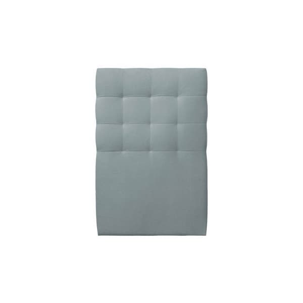Säng 90x190cm med vadderad sänggavel i sammet och sängram kit Gråblå - Totalhöjd: 29cm