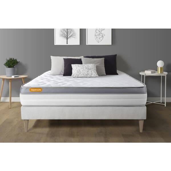 Sängset madrass 140x200 Memo zen minnesskum - 26 cm - Fast - sängram vit