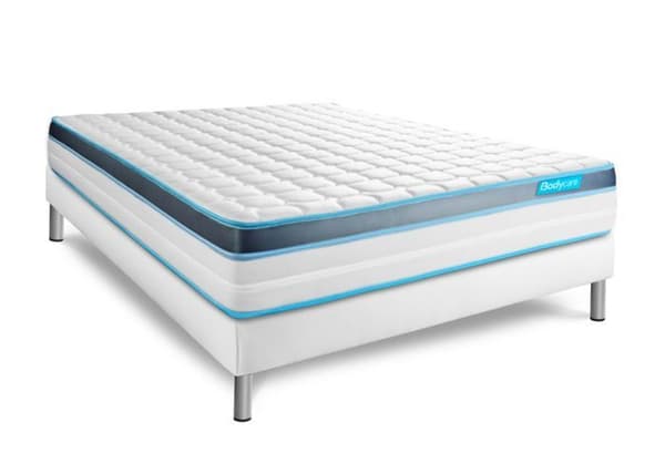 Ensemble sängbotten madrass 160x200 BodyFit Memory foam - 24 cm - Fast - Vit