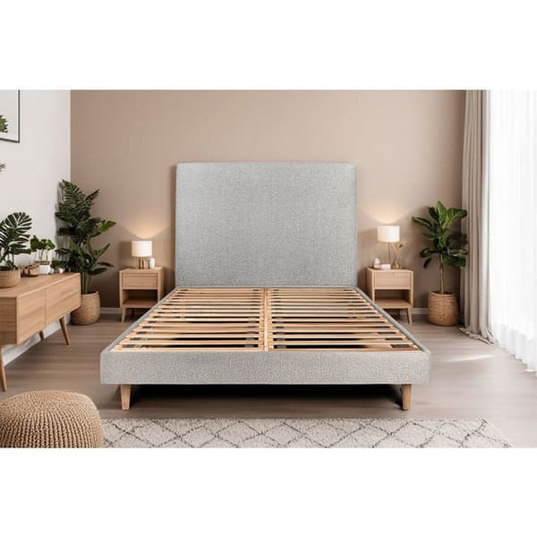 Sommier Kit Bouclette Grå 140x200 H29cm Sommeil de plomb - Sommiers av massivt trä med konformade ben 15 cm