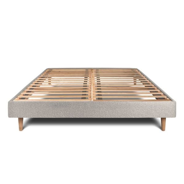 Sommier Kit Bouclette Grå 140x200 H29cm Sommeil de plomb - Sommiers av massivt trä med konformade ben 15 cm