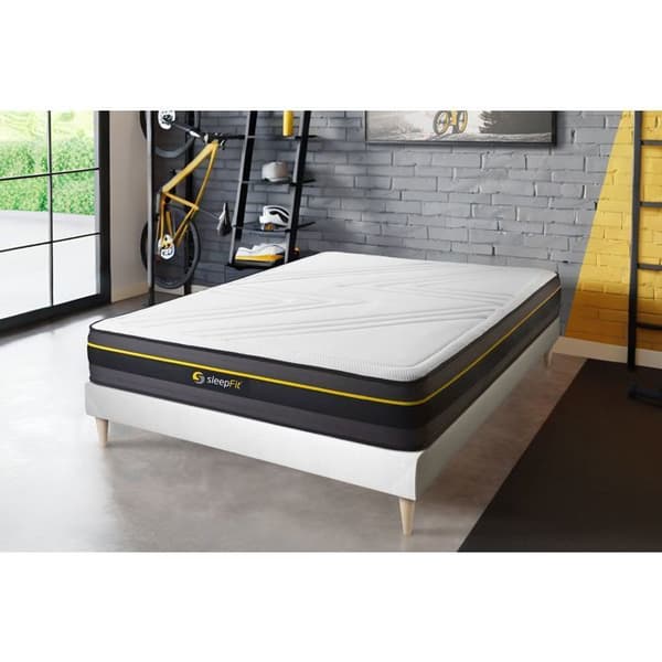 Sängset + sängbotten - AKTIV - 140x200 cm - Vit - HR - Omfamnande komfort - Fast