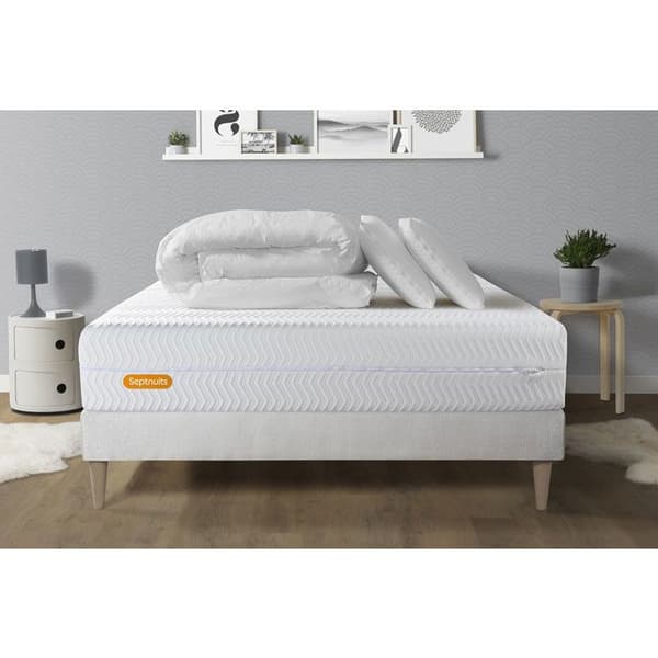 Memo bio 160x200 madrass- och bäddset - Memory foam - 26 cm - Balanserad - Septnuits - Memo Bio Pack
