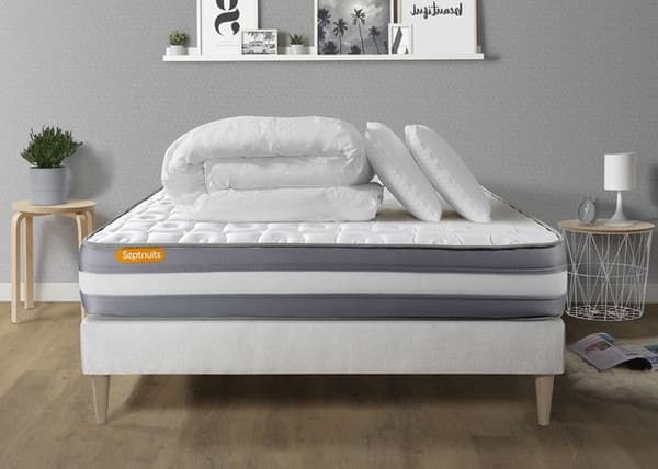 Sängram med madrass 160x200 Memo Plus Minne skum - Fast - Ultra-andningsbar mikroporerad klädsel