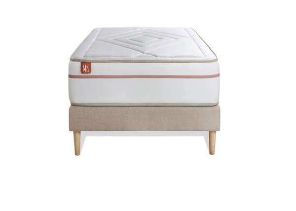 Ensemble LE PAISIBLE 90x200cm Minnesskum BioVisco - Tjocklek 24cm + sängram kit Beige