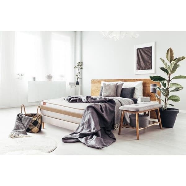 LE RAFFINÉ Set 200x200cm Pocketfjädrar + BioVisco memoryskum - Maximal tjocklek 26cm + Vit kitbotten