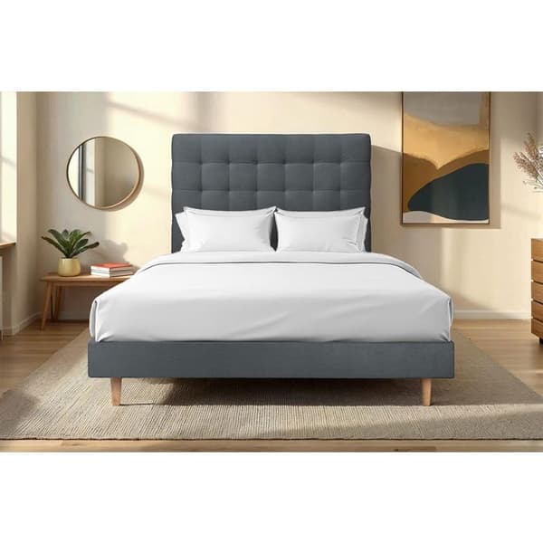 Säng - Märke - 160x200cm - Upholstered sänggavel i sammet - Sängram kit - Total höjd 29cm
