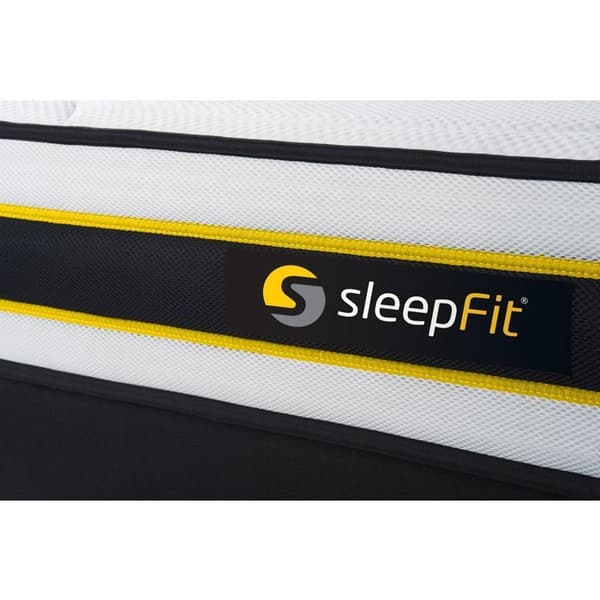 Sängset madrass + sängram 90x200 FLEXY - Pocketfjädrar - Fast stöd - Andningsbart tyg - Svart