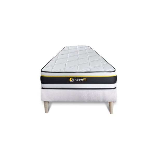Sängpaket - SOFT - Vit - 90x190 cm - Mycket fast