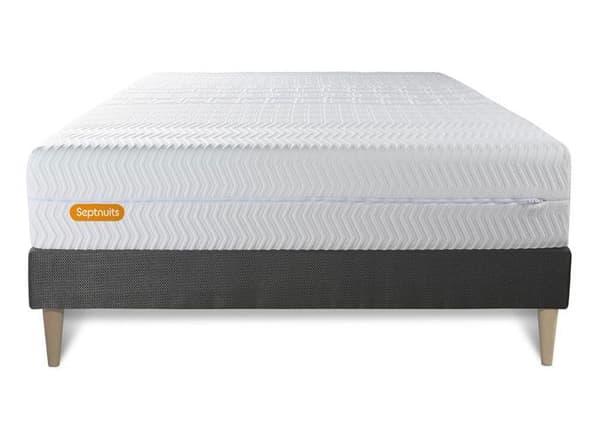 180x200 Memo bio Memory foam madrassset och botten - Septnuits - Balanserad - Ribbor - 26 cm - Grå
