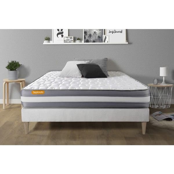 Sängram och madrass 180x200 Memo plus minnesskum - 24 cm - Hård - vit sängram kit