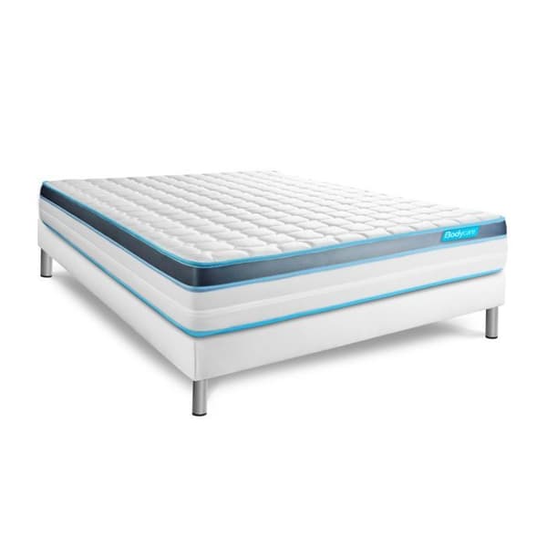 Sängset madrass 180x200 BodyFit Minne av form - 24 cm - Fast - vit sängbotten kit
