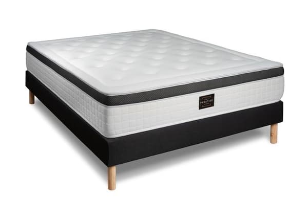 Privilege Set 160 x 200 cm Svart Kit boxmadrass - PRESTIGE LITERIE - Mjuk - Fast - Fast