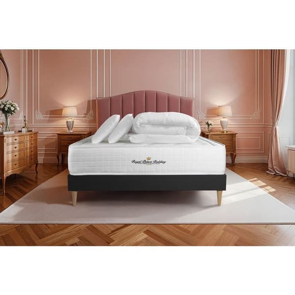 Buckingham Memory Foam 200x200 Madrassbottenset - 30 cm - Balanced - Svart setbotten + 2 kuddar + täcke
