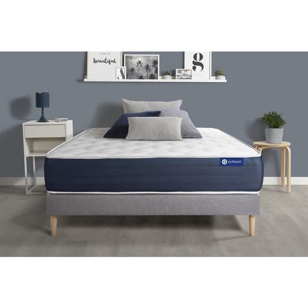 Ensemble sängbotten madrass 180x200 Actiflex sleep - 22 cm - Balanserad - sängbotten kit grå