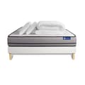 Miniatyrbild 2 av 4: Sängpaket madrass 140x190 Actimemo natt memory foam - 20 cm - Mycket fast - sängram kit Vit + 2 kuddar + täcke