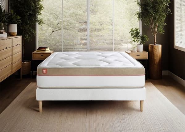 "Matta LE COSY 140x200cm Minnesskum 7 komfortzoner - Tjocklek 30cm + sängram kit Vit - Marmottes&Co"