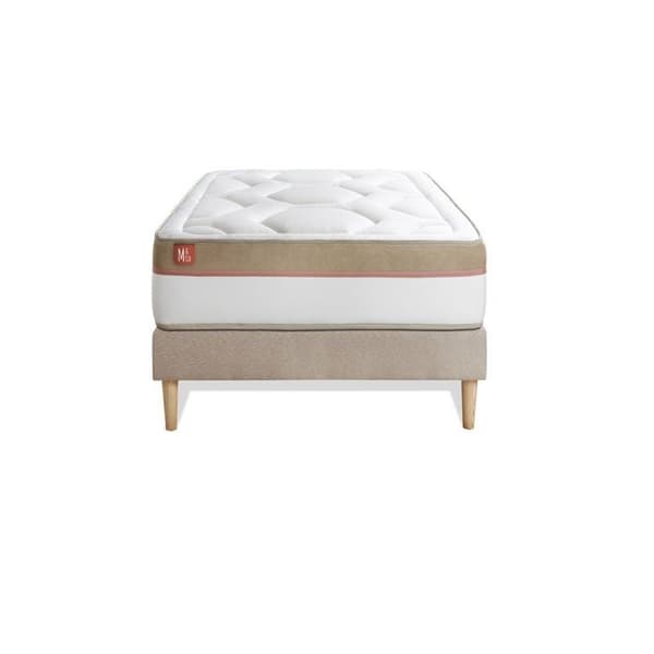 Ensemble LE COSY 90x200cm Minnesskum 7 komfortzoner - Tjocklek 30cm + sängbottenkit Beige