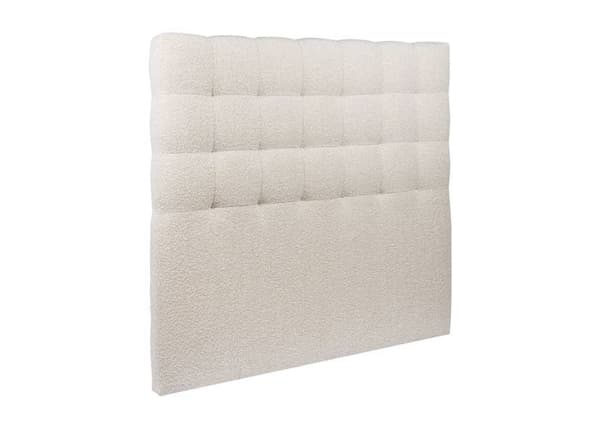 Säng 180x200cm - Beige - Klädd huvudenhet med tufting - Massivt trä - Modern Skandinavisk stil