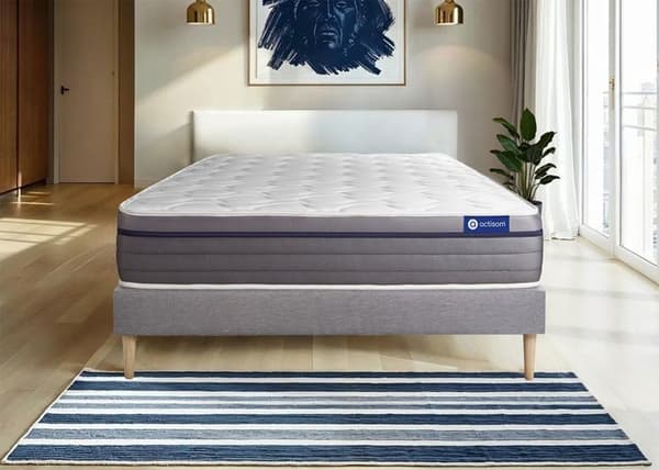 Ensemble Madrassäng Sängram 160x195 cm - Actiflex Zen - Sängram Kit Grå