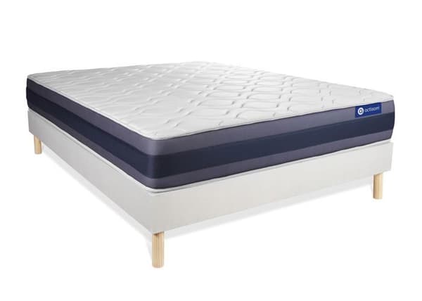 Sängset Madrass Sängbotten 160x195 cm - Actilatex Morpho - Sängbotten Kit Vit