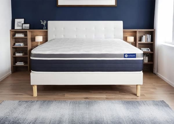 Madrass- och boxspringset 180x190 cm - Actiflex Confort - Vitt boxspringkit