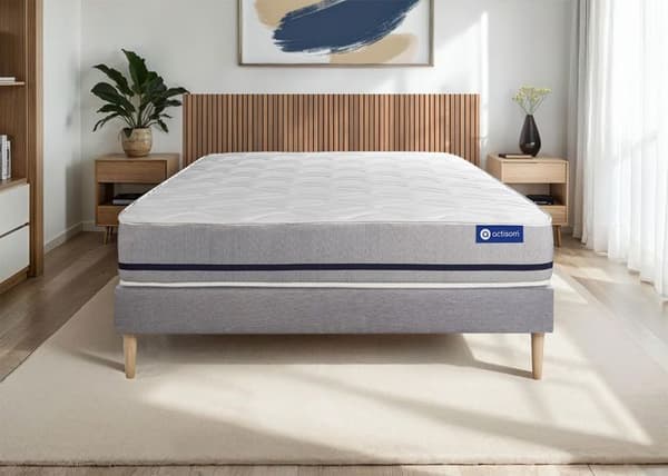 Sängset Madrass Sängbotten 180x210 cm - Actiflex Soft - Sängbotten Kit Grå