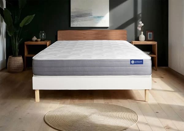 Madrass- och boxspringset 140x210 cm - Actiflex Dream - Vitt boxspringkit