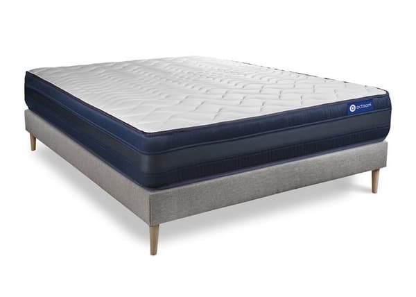 Madrass- och boxspringset 160x190 cm - Actiflex Tech - Boxspringkit grå