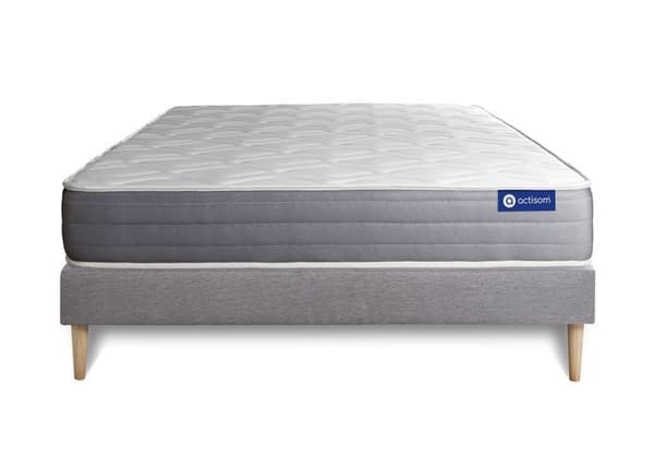 Ensemble Matelas Sommier 150x200 cm - Actilatex Dream - Sommier Kit Grå